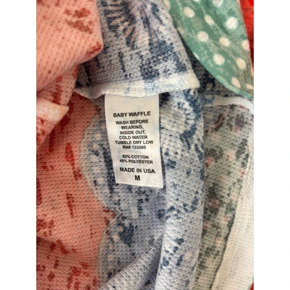 Whimsy Rose Elephant Print Baby Waffle Knit Top Womens M Long Sleeve Boho - Picture 7 of 7